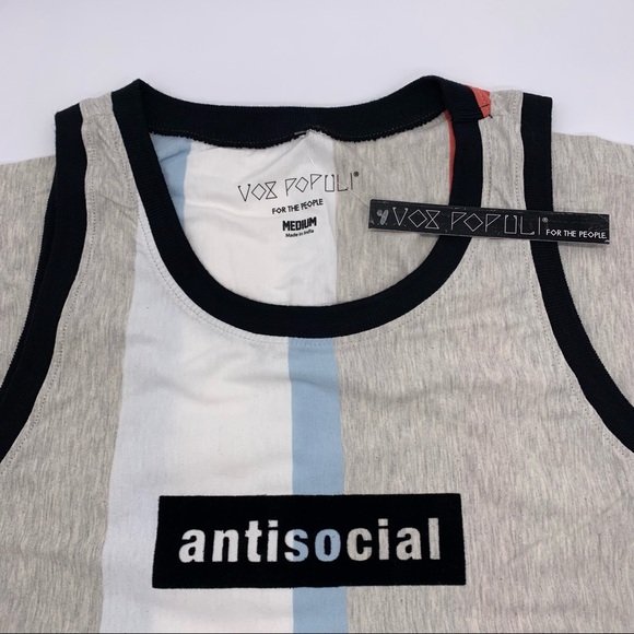 VIX POPULI Mens Anti Social Tank Top - Picture 7 of 8